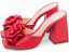 Sandália Tamanco Feminino TORRICELLA Salto Bloco 9cm Napa Lezard Flor Vermelho - Imagem 5