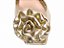 Sandália Tamanco Feminino TORRICELLA Salto Bloco 9cm Napa Lezard Flor Ouro Ligth - Imagem 3