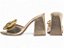 Sandália Tamanco Feminino TORRICELLA Salto Bloco 9cm Napa Lezard Flor Ouro Ligth - Imagem 2