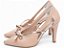 Sapato Scarpin Feminino TORRICELLA Laço Metalizado Specchio Rosê Salto Fino 9cm Napa Rosê - Imagem 5