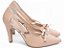 Sapato Scarpin Feminino TORRICELLA Laço Metalizado Specchio Rosê Salto Fino 9cm Napa Rosê - Imagem 1
