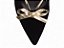 Sapato Scarpin Feminino TORRICELLA Laço Metalizado Specchio Ouro Light Salto Fino 9cm Nobuck Preto - Imagem 2