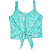 Blusa Regata Feminina com Amarração Estampada Tecido Crepe Azul Piscina - Imagem 1