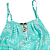 Blusa Regata Feminina Tecido Crepe Alça Fina com Pingente Azul Piscina - Imagem 2