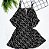 Blusa Regata Feminina Tecido Crepe Alça Fina com Pingente Preto - Imagem 1