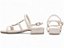 Sandália Feminina TORRICELLA Off White Detalhes em Strass Prata Fivela Prata Salto Baixo - Imagem 3