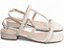Sandália Feminina TORRICELLA Off White Detalhes em Strass Prata Fivela Prata Salto Baixo - Imagem 1
