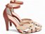 Sapato Scarpin Fivela TORRICELLA Bege e Caramelo Detalhe Metalizado Specchio Ouro Light Salto Fino 9cm - Imagem 1