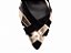 Sapato Scarpin Fivela TORRICELLA Nobuck Preto Detalhe Metalizado Specchio Ouro Light Salto Fino 9cm - Imagem 3