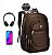 Mochila Universidade/Faculdade Reforçada Grande com Entradas para USB e Fone de Ouvido P2 Marrom - Imagem 1