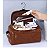 Necessaire de Luxo Vintage para Viagem Negócios Cosméticos Maquiagem Marrom - Imagem 3