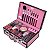 Maleta de Maquiagem NAIL ART Sombra Delineador Facial Essencial Kit Completo Design Multifuncional Rosa - Imagem 3