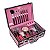Maleta de Maquiagem NAIL ART Sombra Delineador Facial Essencial Kit Completo Design Multifuncional Rosa - Imagem 4