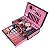 Maleta de Maquiagem NAIL ART Sombra Delineador Facial Essencial Kit Completo Design Multifuncional Rosa - Imagem 6