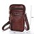Bolsa Masculina para Smartphone de Couro Genuíno Portátil Viagem Marrom - Imagem 1