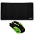 GAMES - Mouse Gaming MAGNAVOX até 2.400 DPI + Mousepad Preto com verde - Imagem 1