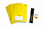 Kit Escolar Amarelo - 4 Cadernos Brochura Capa Dura 48 folhas + Lápis, Borracha e Apontador - Imagem 2