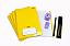 Kit Escolar Amarelo - 96 Folhas - 4 Cadernos Brochura + Lápis, Borracha e Apontador - Imagem 1