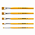 Kit de Pinceis para Pintura Chato K21 Cabo Longo Amarelo - 0, 2, 4, 6,  8 - Imagem 1
