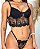 Conjunto Cropped Freya Flor Preto - Imagem 2
