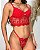 Conjunto Cropped Freya Flor Vermelho - Imagem 2