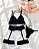 Conjunto Trio de Renda com Perneira Preto - Imagem 4