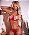 Lingerie Sexy de Tule Desenhado com Detalhe Coração Strass - Imagem 3