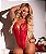 Body Sensual em Renda Vazada Vermelho - Imagem 3