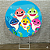 Alugue Estrutura Painel Redondo e a Capa de Tecido do Tema - Baby Shark Azul - Imagem 1
