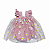 Vestido Margarida Rosa Boneca Bebe Reborn  - 55Cm - Imagem 1