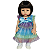 Vestido Azul Com Babados Boneca Bebe Reborn  - 48Cm - Imagem 3