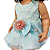 Vestido Azul Com Flor Boneca Bebe Reborn - 55Cm - Imagem 3