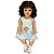 Vestido Azul Com Flor Boneca Bebe Reborn - 55Cm - Imagem 2