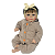 Boneca Bebe Reborn Corpo de tecido Flora Roupinha Marrom - 48cm - Imagem 2