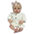 Boneca Bebe Reborn Corpo de tecido Nina Roupinha Branca - 48cm - Imagem 1