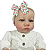 Boneca Bebe Reborn Corpo de tecido Nina Roupinha Branca - 48cm - Imagem 3