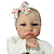 Boneca Bebe Reborn Corpo de tecido Nina Roupinha Branca - 48cm - Imagem 2