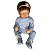 Boneca Bebe Reborn Corpo de Silicone Any Roupa de Frio Azul - 55cm - Imagem 1