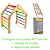 Kit Triângulo Articulado 4P Colorido + Rampa de Cordas + Suporte de Parede - Imagem 1