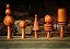 Conjunto Floresta de Peroba. Mini Árvores Torneadas. - Imagem 1