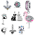 Berloque Charm Flamingo P/ Pandora e Vivara | Prata - Imagem 1