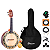 Kit Banjo Rozini Elétrico 4 Cordas Aro Dourado Rj12 Completo - Imagem 1