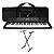 Kit Teclado Musical Iniciante 61 Teclas USB C/ Capa + Suporte - Imagem 1