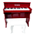 Piano Infantil Elétrico Turbinho 30 Teclas Vermelho Com Banco - Imagem 2