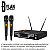 Microfone Sem Fio Duplo UHF Profissional Dylan D-8000S + Case - Imagem 2