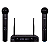 Microfone Sem Fio Duplo UHF Profissional Dylan UDX-02 - Imagem 1