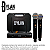 Microfone Sem Fio Duplo UHF Dylan DW-602 MAX + Case - Imagem 2