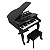 Piano De Cauda Infantil 30 Teclas Turbinho Preto Com Banco - Imagem 1