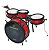 Bateria Infantil Luen Rock Star 4 Peça Pint Eletro Vermelha - Imagem 1