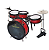 Bateria Infantil Luen Rock Star 4 Peças Vermelho + Chimbal - Imagem 1